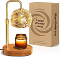 WarmEmbrace Candle Warmer Lamp with Timer for Jar Candles - Dimmable, Height and Brightness Adjustable Electric Wax Warmer Gold, 2 Bulbs Included, House Warming Gift & Vintage Home Decor