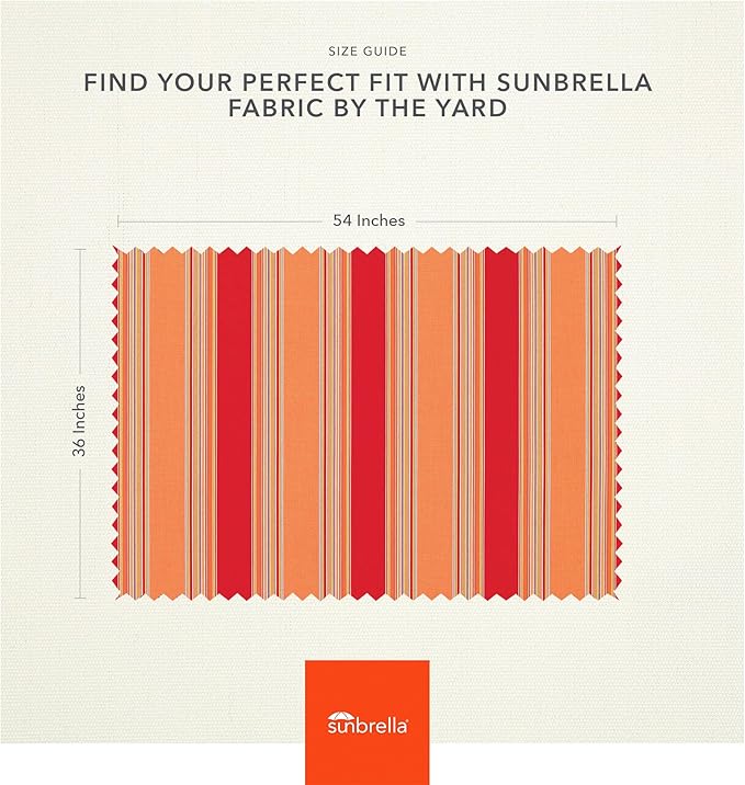 Sunbrella Outdoor Fabric by The Yard | Bravada Salsa (Striped) | Official Sunbrella Seller | Indoor or Outdoor Upholstery Fabric for Chairs, Cushions, Drapery, Pillows, Furniture