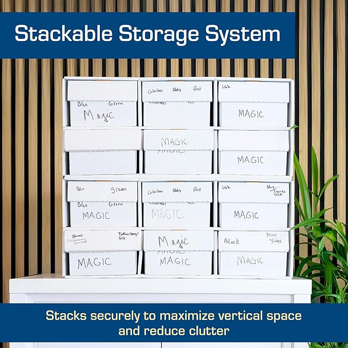BCW Two Row Shoe Box Card House Storage Box | Stackable Trading Card Storage Box for Sports Cards, MTG, Pokémon & TCG (Shoe Boxes Sold Separately)