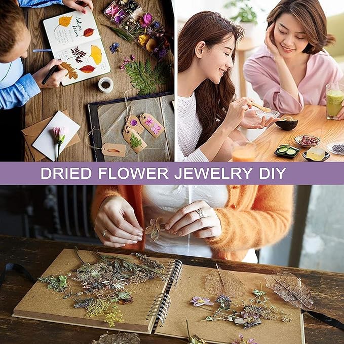 9 Bags Set Dried Flowers Artisan Dried Flower Kit - Candle Making Soap Making DIY Candel Natural Flowers-Lemon,Lavender,Roseleaf,Pink Rose,Red Rose,Jasmine,Rose Petal and More