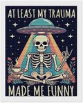 KIVJMSIDJA Diamond Art Kits for Adults Skull Skeleton “At Least My Trauma Made Me Funny” DIY Round Diamond Art for Home Wall Decor & Crafts Gifts 16"x20"