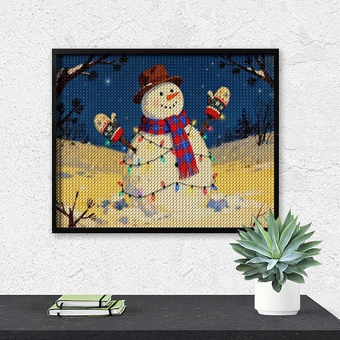 AIVKIEJK Diamond Painting Kits for Adults - Christmas Winter Snowman & Twinkling Painting DIY 5D Full Drill Diamond Dots Paintings with Diamonds Gem Art and Crafts Home Decor 16"x20"