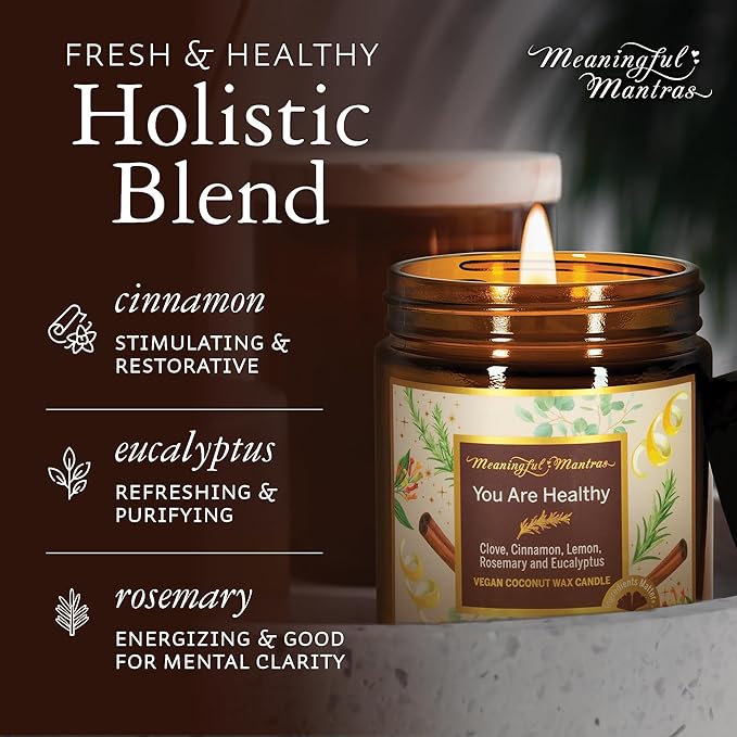 Natural Candle Made from 100% Handmade Coconut Wax with No Soy, Beeswax or Paraffin - Vegan Clean Burning Non Toxic Candles for Home - Scented Candles for Home – Hollistic Blend Candle Jar, 8 oz