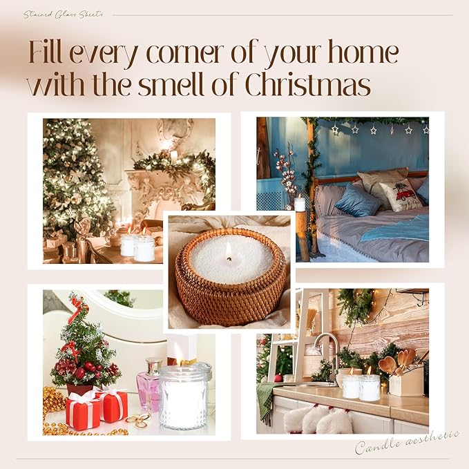 MTLEE Pearled Candle 2.2 lb Sand Wax Scented Sand Candle Kit Valentines Day Gift for Women with Wrap Box 50 Wicks White Beaded Wax Gift for Valentine's Day Wife Couples Mother Friend(Gingerbread)