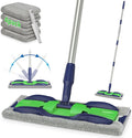 Microfiber Mops for Hardwood Floor Cleaning: MEXERRIS Flat Floor Mop with 4 Washable Pads 59" Adjustable Handle - Dust Dry Mops for Kitchen Bathroom Tile Laminate Wood Vinyl - Home Commercial Mop