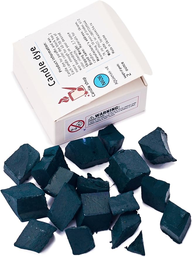 Aquamarine Candle Dye 2oz for Soy Candle Making – Candle Shop Premium Color Dye Blocks for Soy Wax, Beeswax, Paraffin - Candle Wax Dyes