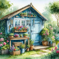 Accompany Wind Diamond Painting Kits for Adults, Garden House Diamond Art Kits for Beginners,5D Round Full Drill Diamonds Gem Art Crafts for Home Wall Decor Gifts 14x14 Inch