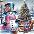 Diamond Art Kits for Adults, Christmas Snowman Diamond Painting Kits for Beginners, 5D Full Drill Gem Art Paint with Diamonds Dots Crafts Kits for Home Decor Gift 14x14inch