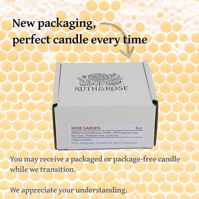 RUTH & ROSE | Blue Spruce (Enchanted Forest) | 100% Beeswax Scented Candles for Home, 8oz, +65 Hours Burn Time, Aromatherapy Non Toxic Candles, Gift for Women & Men, Perfect for Travel or Gifting