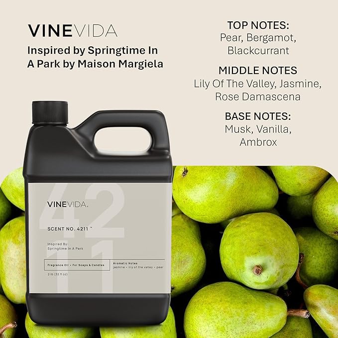 VINEVIDA [32 Oz] Scent NO. 4211 Inspired by Springtime in A Park | Premium Fragrance Oil for Candle Making & Soap Making | Candle Scents for Soy Wax | Scented Oils for Car Freshies & Bath Products