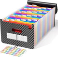 ABC life 26-Pocket Accordion File Organizer, High Capacity Expandable Monthly Bill & Receipt Holder with Colored A-Z Tabs, Portable Folder Organizer for Home Office School, Fits Letter/A4 Size