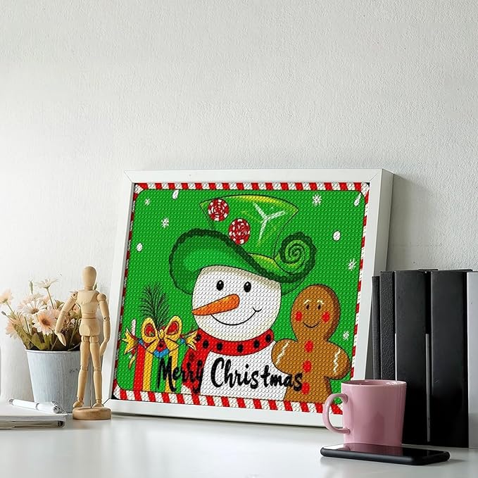 AIVKIEJK Diamond Painting Kits for Adults - Christmas Snowman Gingerbread and Candy Painting DIY 5D Full Drill Diamond Dots Paintings with Diamonds Gem Art and Crafts Home Decor 16"x20"