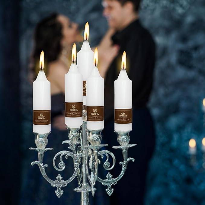 5 Inch White Spell Candles Short Taper Candle Vigil Candle Chime Candles 4 PCS for Religious Faith Prayer and Meditation