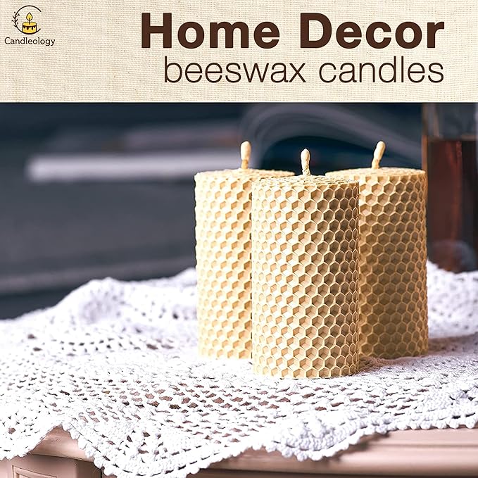 White Ivory Beeswax Sheets for Candle Making - Natural Beeswax Candle Making Kit for Kids & Adults