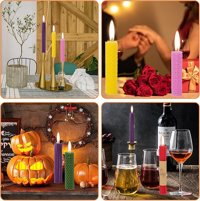 Thleunei Beeswax Candle Making Kit for Kids - 24 Pack 10x8 Inch Beeswax Sheets Candles Making Kit Supplies - Perfect DIY Craft Gift for All Ages,Create Beautiful, All-Natural Candles at Home