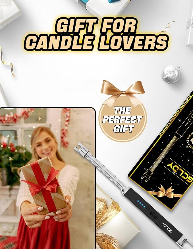 2 Pack Electric Candle Lighter, Best Stocking Stuffers 2025 for Women Men Adults, Birthday Gift for Women Wife Mom Sister Nana Men, Rechargeable Lighter for Candle Grill Home Kitchen BBQ Camping