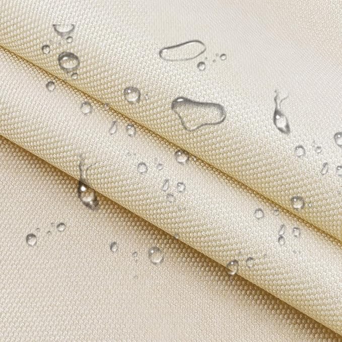 Waterproof Canvas Cloth Fabric by The Yard 60" W 600D Oxford Polyester Upholster Fabric Water Resistant Material for Outdoor Furniture Chair Cushion Cover DIY Sewing (1 Yard, Beige)
