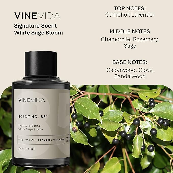 VINEVIDA [4oz] Scent No.85 Fragrance Oil - Natural Candle Scents for Candle & Soap Making - Made in USA