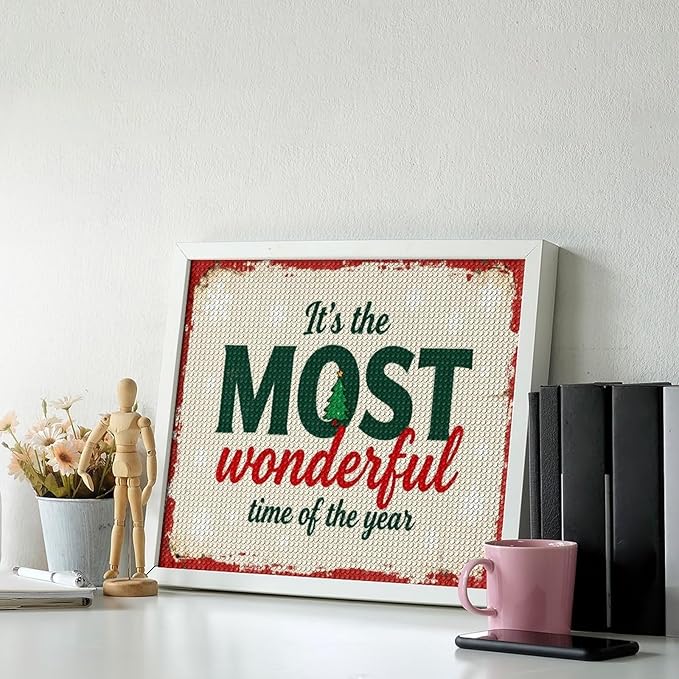 Diamond Painting Kits for Adults - Quote & Christmas Tree Humorous Most Wonderful Time of The Year Painting DIY 5D Full Drill Diamond Dots Paintings with Diamonds Gem Art And Crafts Home Decor 16"x20"
