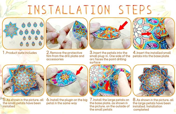 5D DIY Diamond Art Painting PVC Flower Candle Holders Tealight/Tea Light/Votive Candle Holder, for Table Centerpiece Home Décor Party Wedding Dinning-Flower01