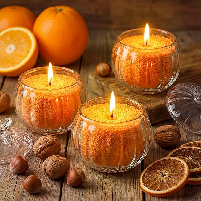 Pearled Scented Candle 2.2 lb Sand Wax Scented Sand Candle Mother's Day Kit for Women Love Gifts with Box 50 Wicks for Mother's Day Wife Couples Mother(Orange,Orange Cinnamon Flavor)