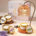 Funistree Candle Warmer Lamp Gift Set with 3 Jar Candles & Gift Box, Gifts for Women Christmas Birthday, Mom Sister Friend Gift, Lavender, Vanilla, Ebony, 2 Bulbs