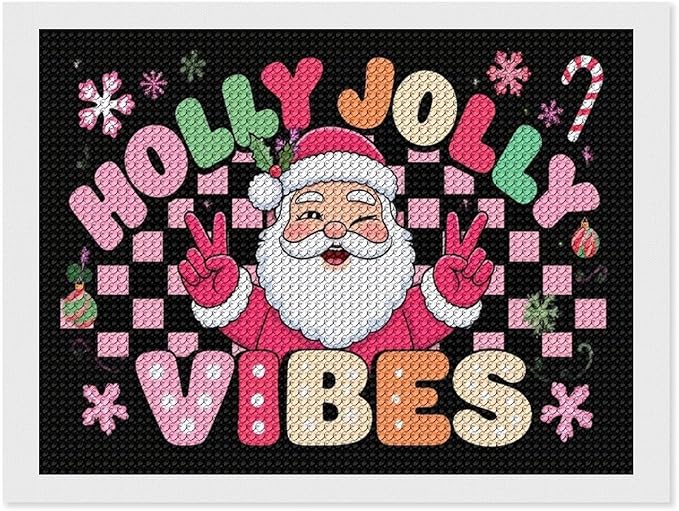 AIVKIEJK Diamond Painting Kits for Adults - Cute Santa Claus Christmas Vibes Xmas Painting DIY 5D Full Drill Diamond Dots Paintings with Diamonds Gem Art and Crafts Home Decor 12"x16"