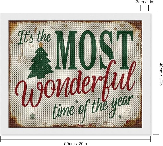 Diamond Painting Kits for Adults - Humorous Quote & Christmas Tree Most Wonderful Time of The Year Painting DIY 5D Full Drill Diamond Dots Paintings with Diamonds Gem Art And Crafts Home Decor 16"x20"