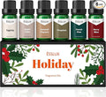 Fragrance Oil, ESSLUX Holiday Set of Scented Oils, Soap & Candle Making Scents, Christmas Essential Oils Gift Set for Home Diffuser, Apple Cider, Forest Pine, Eggnog, Berry Bliss and More