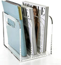 Acrylic Magazine File Holder, 3 Vertical Compartments Desk Document Sorter Organizer, Clear Folder Rack Binder for Office/Documents/Classroom, for Home, Tablet, Magazines, Books & Accessories
