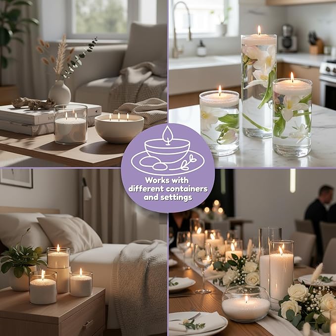 Olike - Sand Candles with Wicks – Pearled Candle Sand for DIY Candles – 500g Scented Plant-Based Wax with 20 Cotton Wicks, Snuffer & Elegant Ceramic Bowl – Decorative Candle Sand for Home Decor
