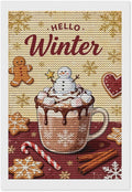 Diamond Painting Kits for Adults - Hello Winter Ice Cream & Gingerbread Snowflakes & Candles Painting DIY 5D Full Drill Diamond Dots Paintings with Diamonds Gem Art And Crafts Home Decor 8"x12"
