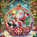 Xmas Santa Claus Ball 5D Special Shape Diamond Art Kits for Beginners, Christmas Winter Theme Diamonds Painting Kits for Adults,DIY Crystal Rhinestones Diamond Paintings for Home Wall Decor 12×12Inch
