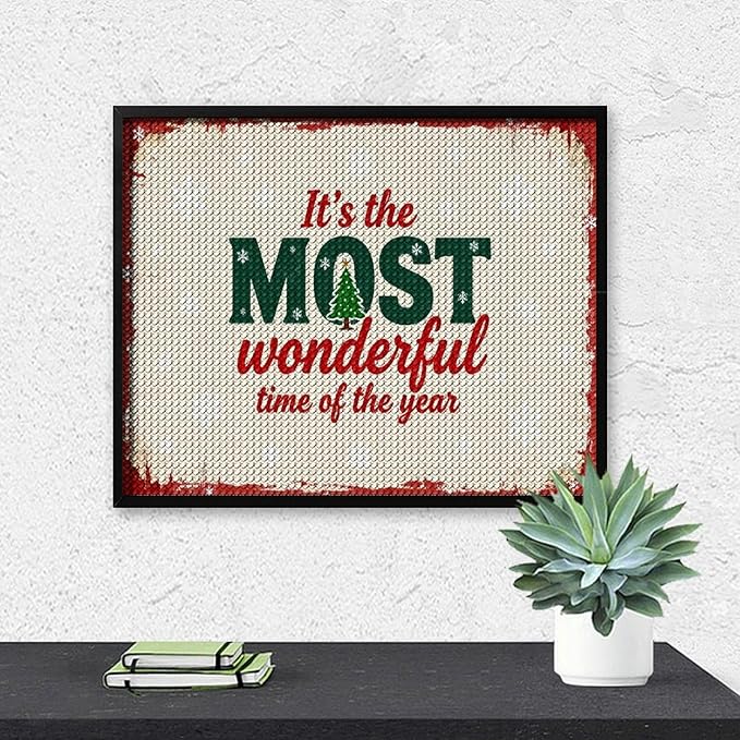 Diamond Painting Kits for Adults - Quote & Christmas Tree Humorous Most Wonderful Time of The Year Painting DIY 5D Full Drill Diamond Dots Paintings with Diamonds Gem Art And Crafts Home Decor 16"x20"