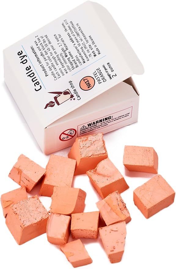 Pastel Orange Candle Dye 2oz for Soy Candle Making – Candle Shop Premium Color Dye Blocks for Soy Wax, Beeswax, Paraffin - Candle Wax Dyes