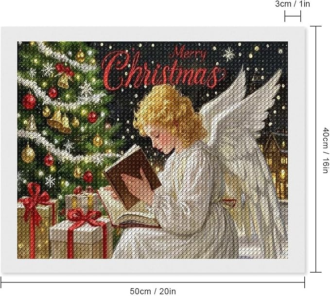 AIVKIEJK Diamond Painting Kits for Adults - Merry Christmas Angel Welcome Painting DIY 5D Full Drill Diamond Dots Paintings with Diamonds Gem Art and Crafts Home Decor 16"x20"