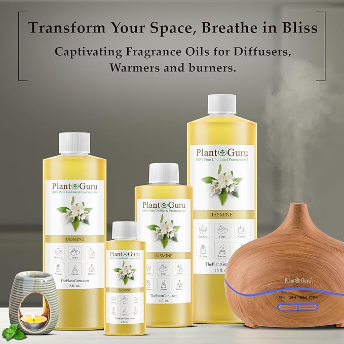 Jasmine Fragrance Oil 4 fl. oz. Scented Oil for DIY Soap Making, Candles, Bath Bombs, Body Butters. Used in Aromatherapy Diffusers, Burners and Warmers. Great Addition to Lotions and Creams.