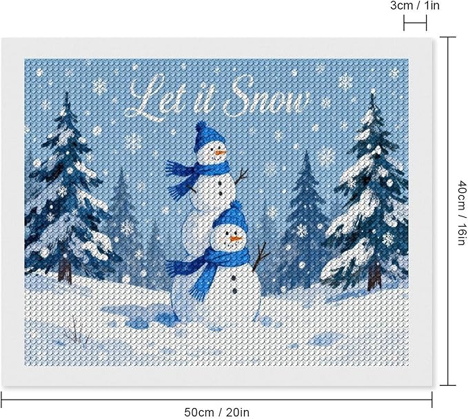 AIVKIEJK Diamond Painting Kits for Adults - Merry Christmas Snowman Winter Painting DIY 5D Full Drill Diamond Dots Paintings with Diamonds Gem Art and Crafts Home Decor 16"x20"