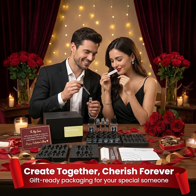 Deux Perfume Making Kit – Make Your Own Perfume for Men & Women with 30 Aromatic Ingredients, Spray Bottles, Droppers & 6 Recipes. Create Luxurious Feminine & Masculine Aromatic Fragrances