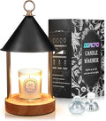 OGACFO Candle Warmer Lamp with Timer and Dimmable, Birthday Gifts Women Mom, Flameless Wax Warmer with Anti-Scald Bi Metal Shade for Jar Candles, Includes 2 Bulbs, Home Decor (Black)