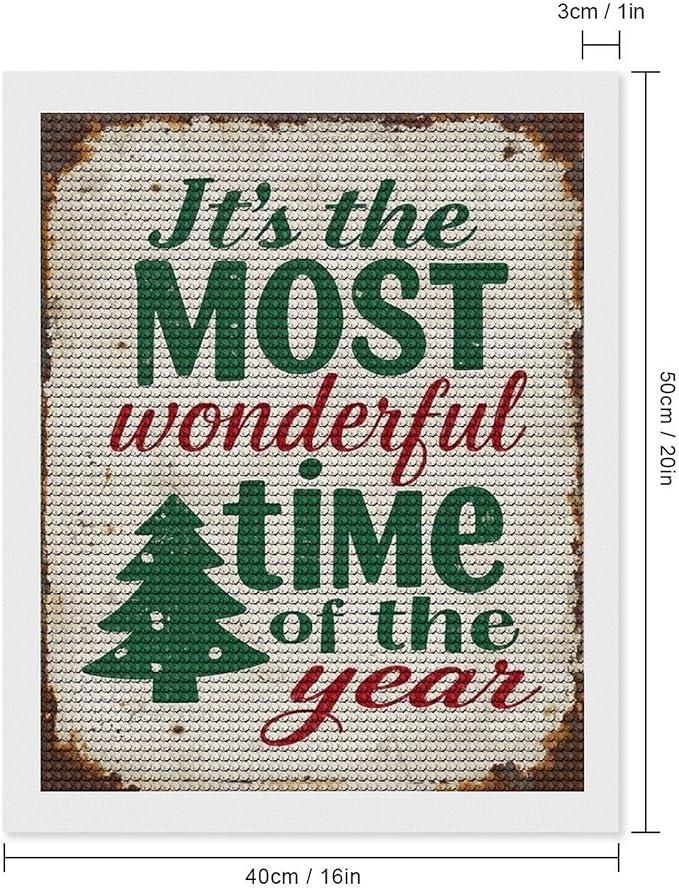 Diamond Painting Kits for Adults - Humorous Quote & Christmas Tree Most Wonderful Time of The Year Painting DIY 5D Full Drill Diamond Dots Paintings with Diamonds Gem Art And Crafts Home Decor 16"x20"