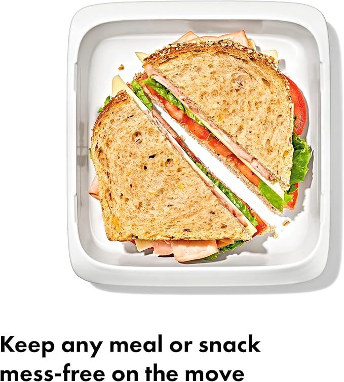OXO Good Grips Prep & Go Slim Container, Lunch or Snack Fuss-Free on the Move, Leakproof Reusable Small Meal Food Storage and Lid, Food Containers with Lids; 1.8 Cups/0.4 L
