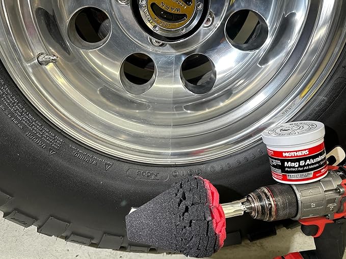 Mothers PowerCone 360, Polishing Tool with Quick Swap Bit — Patented Spherical Cone for Deep, Safe Metal Polishing in Hard-to-Reach Areas — Ideal for Wheels & Curved Surfaces (05146) (Pack of 6)