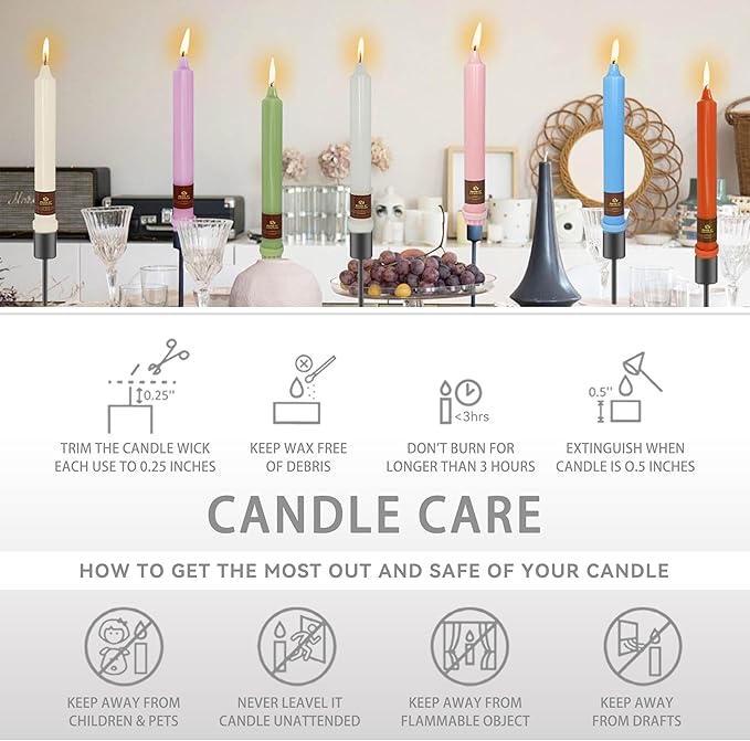 White Wedding Unscented Tapered Candle 8 inch Short Candle 4 PCS Smokeless Candlesticks Long-Burn for Home Dinner Wedding Party Decoration