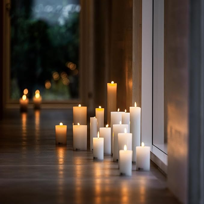 White Pillar Candles, Handmade in Europe, 6 Pack – RSPO Certified, Dripless & Smokeless Velas, Long Burning Candles 45 Hours per Large Candle, Unscented Candle Set (6 pcs, Ø 2.4 in x H 4.7 in, White)