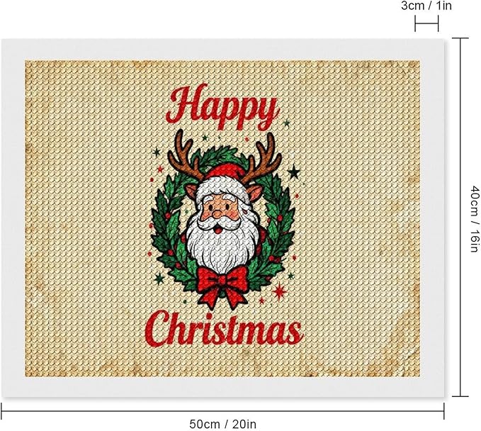 AIVKIEJK Diamond Painting Kits for Adults - Christmas Santa Claus Holly Berries & Snowflakes Painting DIY 5D Full Drill Diamond Dots Paintings with Diamonds Gem Art and Crafts Home Decor 16"x20"