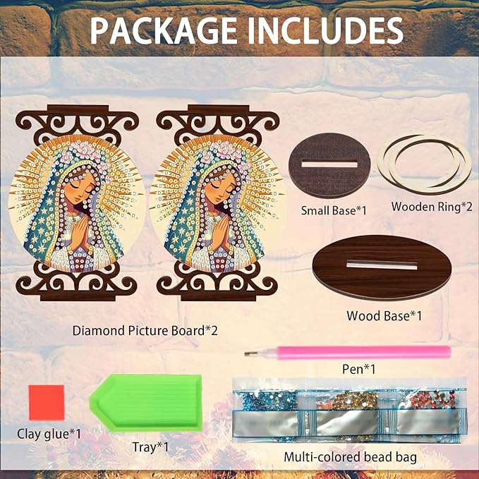 Diamond Art Painting Candlestick Holder Kits, Goddess DIY Shaped Crystal Diamond Art Painting, Woodiness Candle Holder for AromaRelax & Home Decor, Christmas Halloween Ornaments (Double-Sided)
