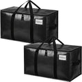 BAGAIL Heavy Duty Moving Bags with Strong Handle, Extra Large Moving Boxes, Storage Tote for Clothes, College Moving Supplies(Black, 2 Pack)