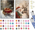 Paint by Number Kit for Adults & Kids, 2 Pack Christmas DIY Painting Kit, 16x20 Inch Canvas Each, with Brushes, Paints & Hanging Kits Framed