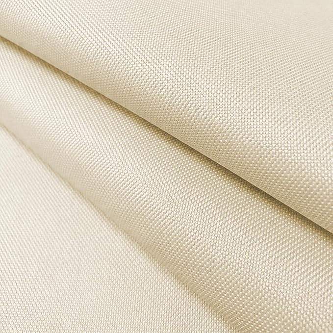 Waterproof Canvas Fabric by The Yard 58inch 600D Upholstery Material Polyester Fabric Outdoor Water Resistant Fabric for Sewing Chair Patio Cushion Purse Bag Interior, 12 Yard Ivory
